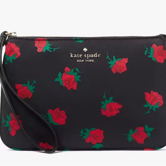 kate spade Handbags - Kate Spade CHELSEA ROSE TOSS PRINTED MEDIUM WRISTLET POUCH nwot